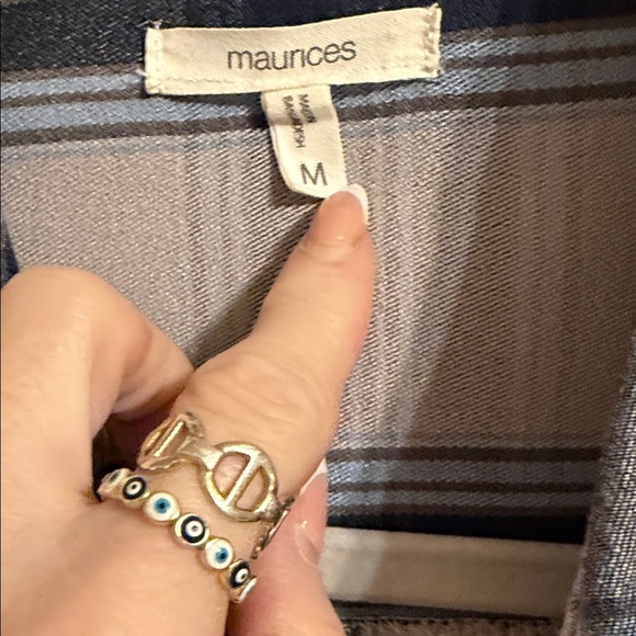 Maurices Navy and Light Gray Plaid Shirt - Picture 2 of 5